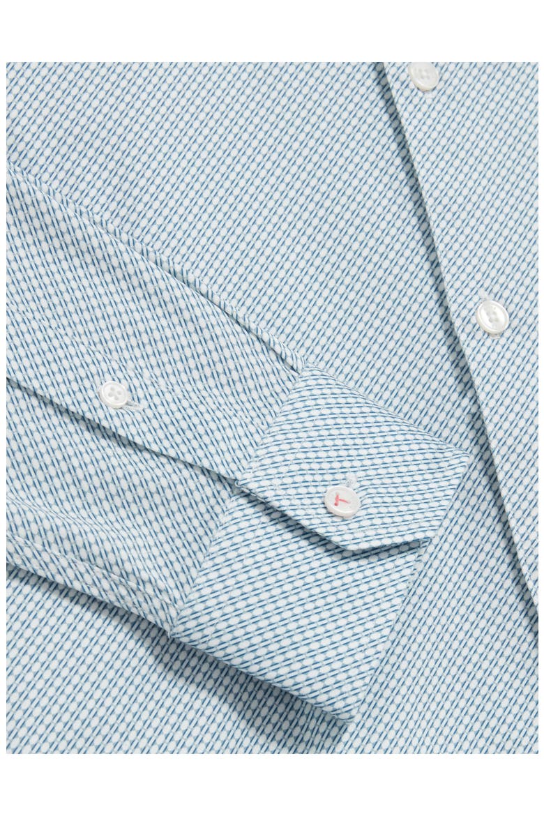 Olweno Slim Fit Microprint Stretch Cotton Button-Up Shirt, Alternate, color, LIGHT BLUE