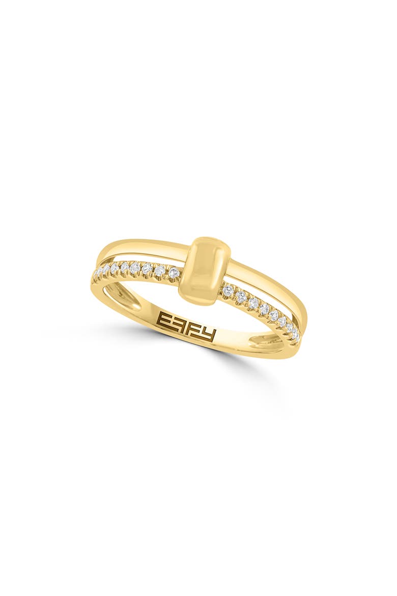 14K Gold Plated Sterling Silver Diamond Band Ring, Main, color, GOLD