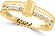 EFFY 14K Gold Plated Sterling Silver Diamond Band Ring