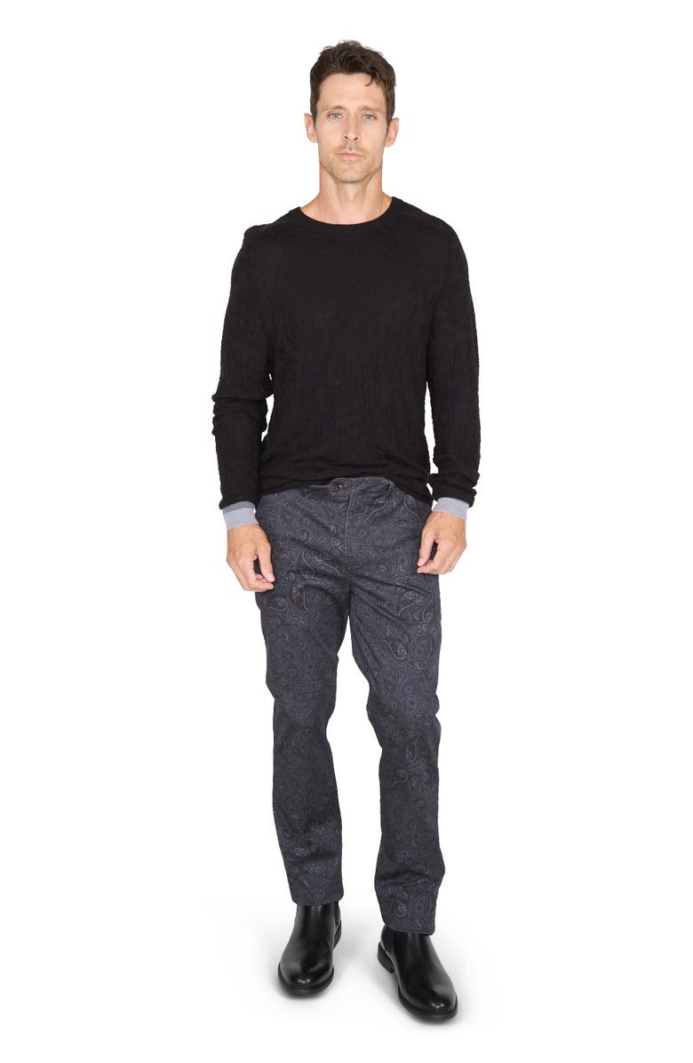 Lords of Harlech Colin Jacquard Merino Wool Paisley Sweater, Alternate, color, Black