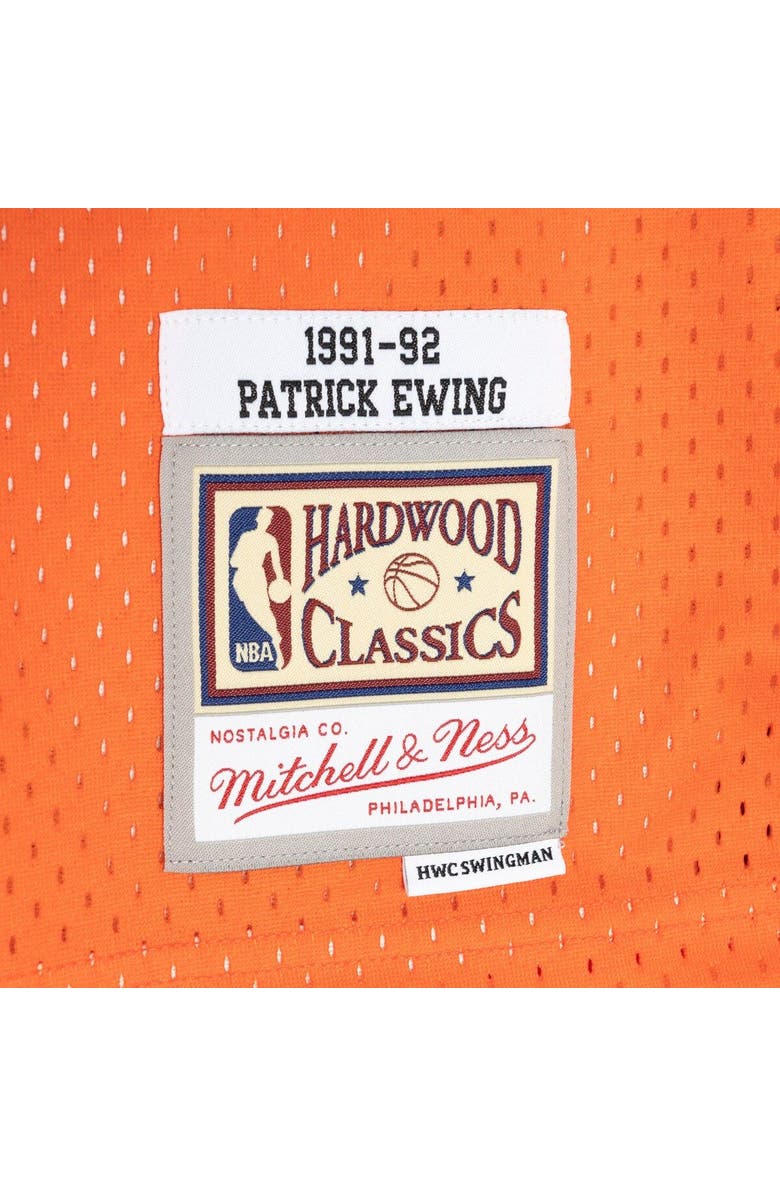 Mitchell & Ness Men's Mitchell & Ness Patrick Ewing Blue/Orange New York Knicks Hardwood Classics 1991/92 Split Swingman Jersey, Alternate, color, 