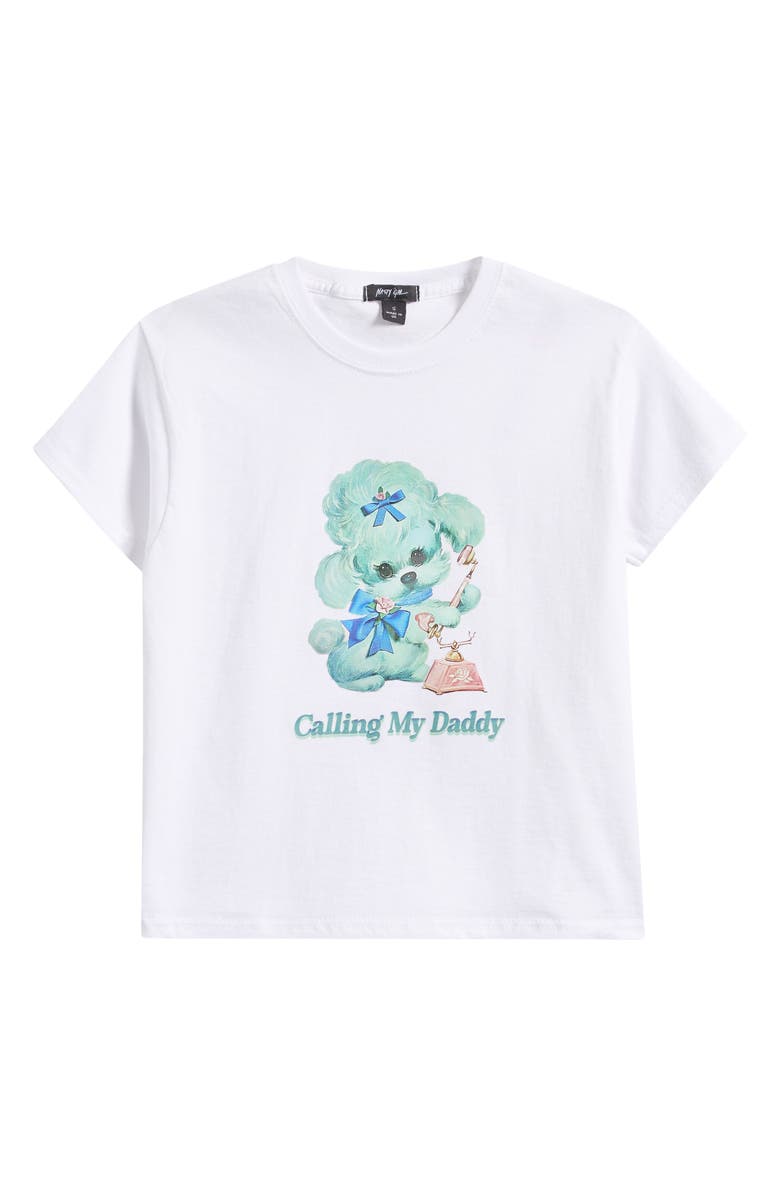 NASTY GAL Calling My Daddy Graphic Baby Tee, Alternate, color, 