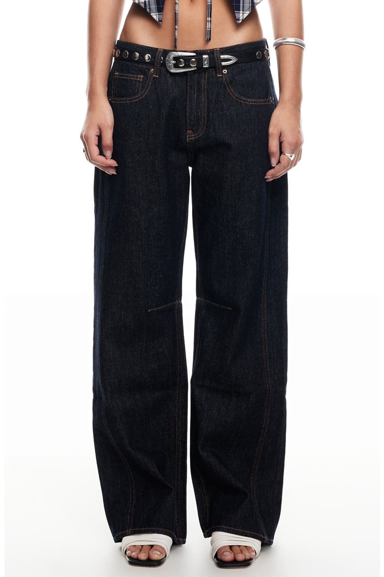 Renacida Low Rise Wide Leg Jeans, Main, color, DARK DENIM