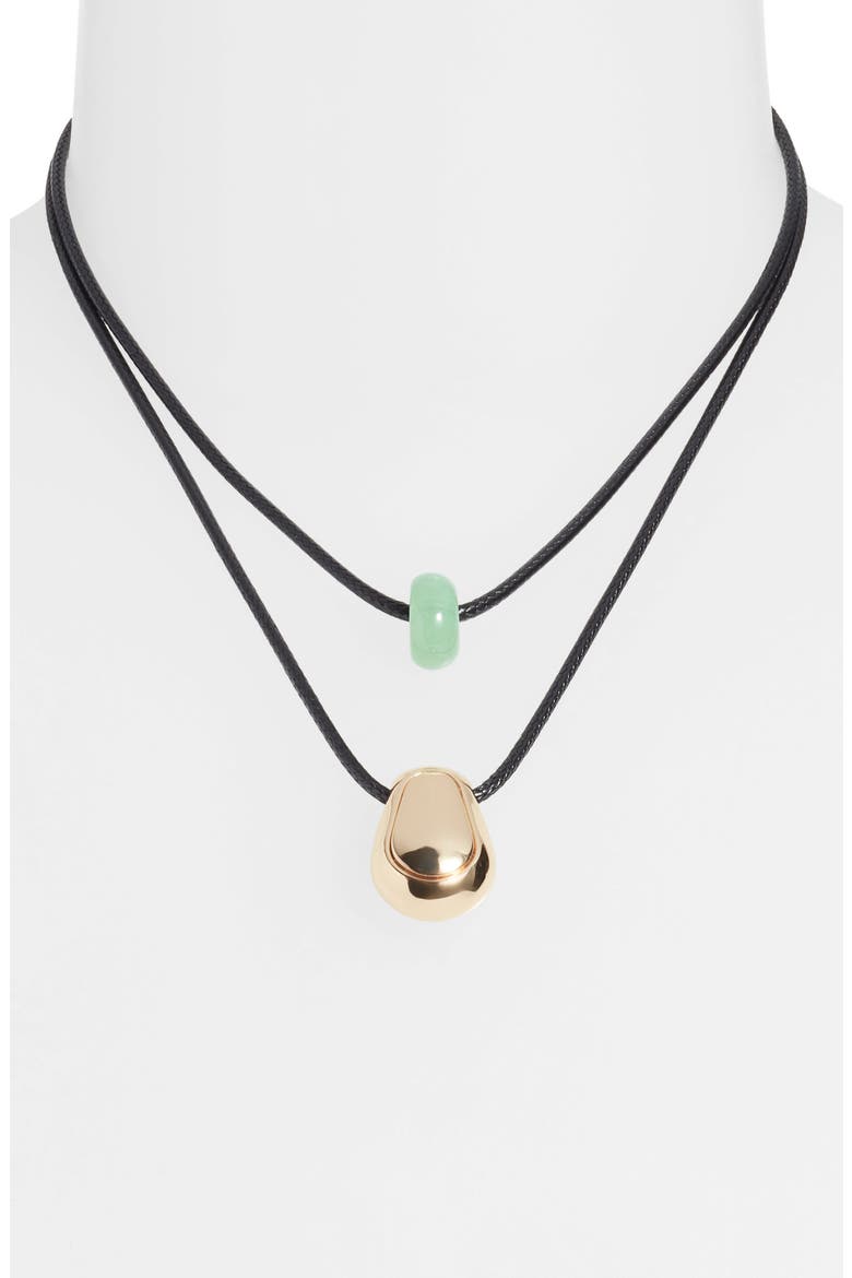 Layered Pendant Necklace, Alternate, color, GREEN- BLACK- GOLD