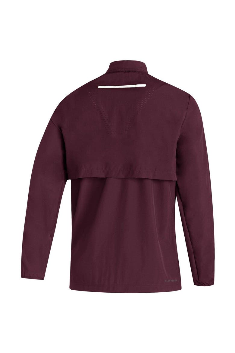 Men's adidas Maroon Mississippi State Bulldogs 2021 Sideline AEROREADY Quarter-Zip Jacket, Alternate, color, MAROON