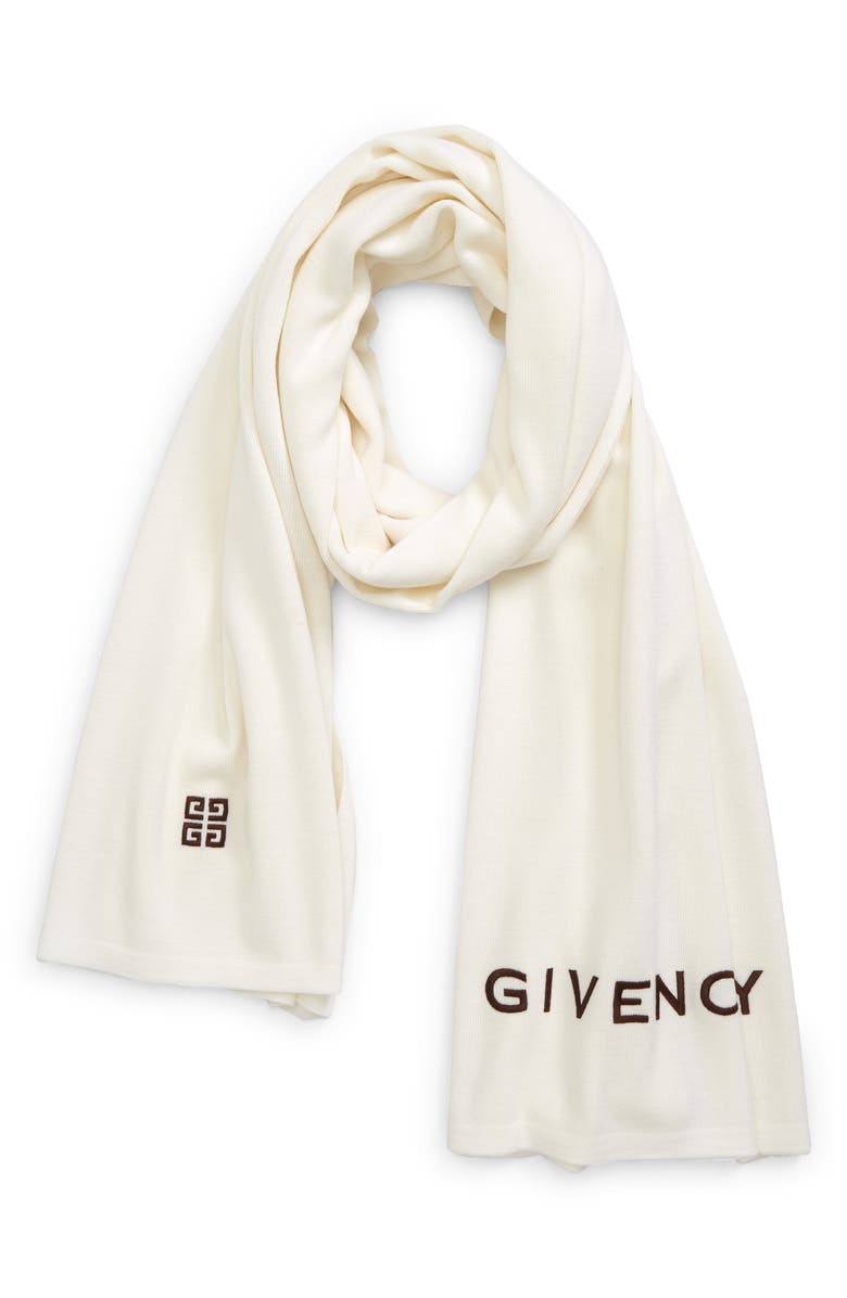 Givenchy 4G Wool Knit Scarf, Main, color, 