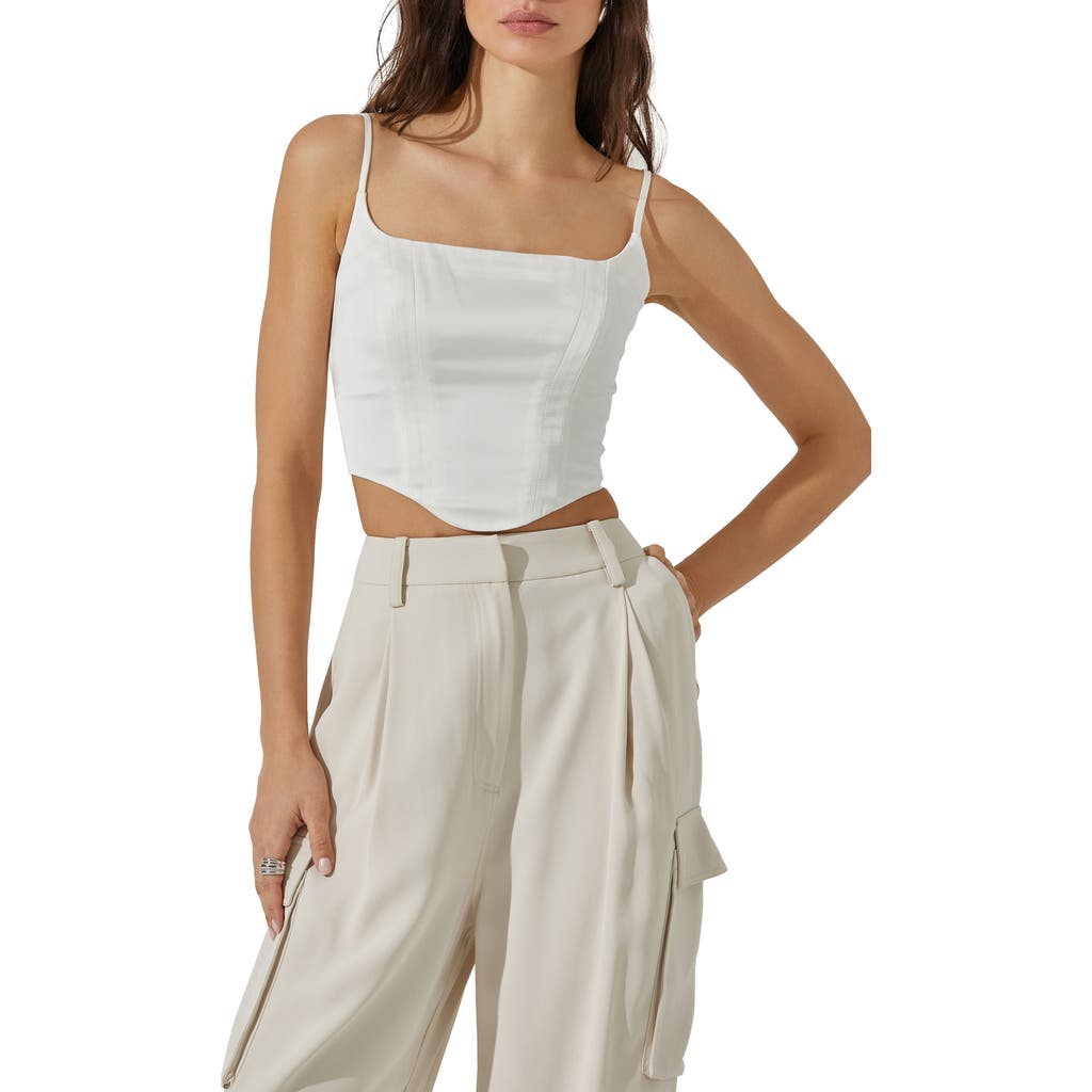 Astr The Label Satin Corset Camisole In White