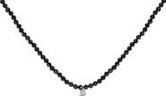 Haus of Brilliance Sterling Silver Diamond Accent Black Spinel Bead Station Necklace
