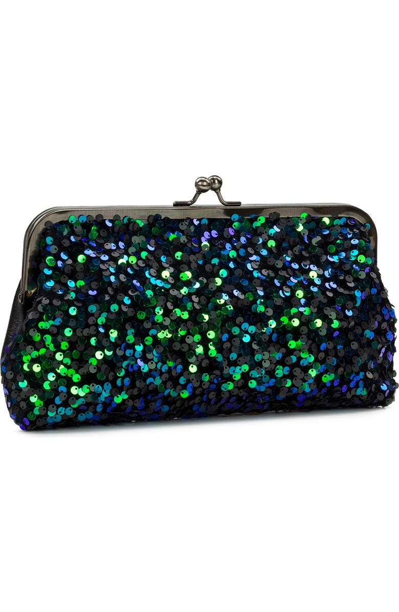 Patricia Nash Potenaz Sequin Frame Bag, Alternate, color, Dark Green