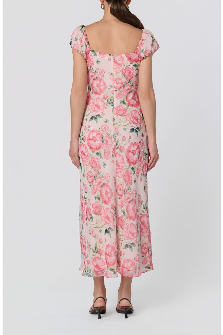 Florence Floral Ruffle Detail Dress, Alternate, color, PINK FLORAL