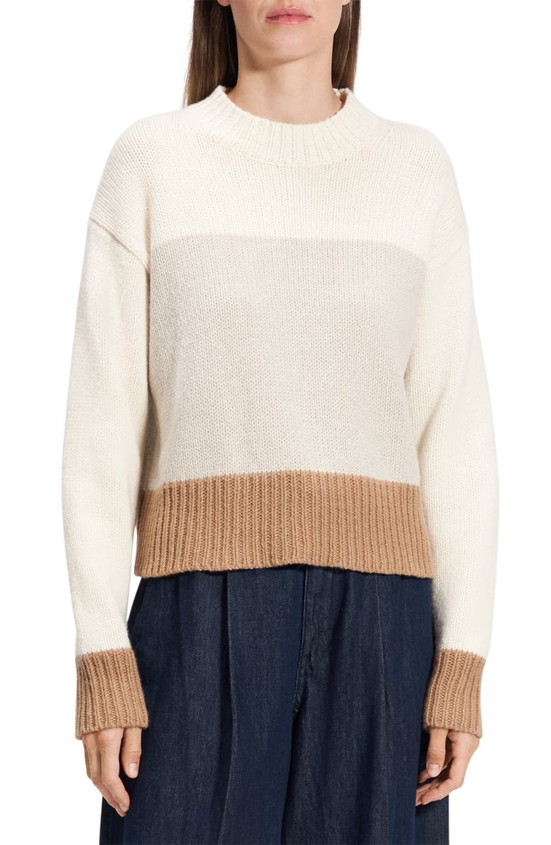 Theory Colorblock Wool & Cashmere Sweater, Main, color, 