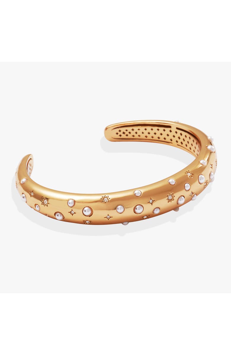 Alex and Ani Pearl and Crystal Cuff Bracelet, Alternate, color, Pearl