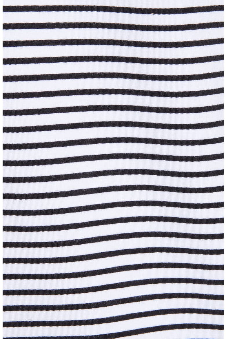 Petal Hem Stripe Maternity/Nursing Top, Alternate, color, WHITE & BLACK STRIPES