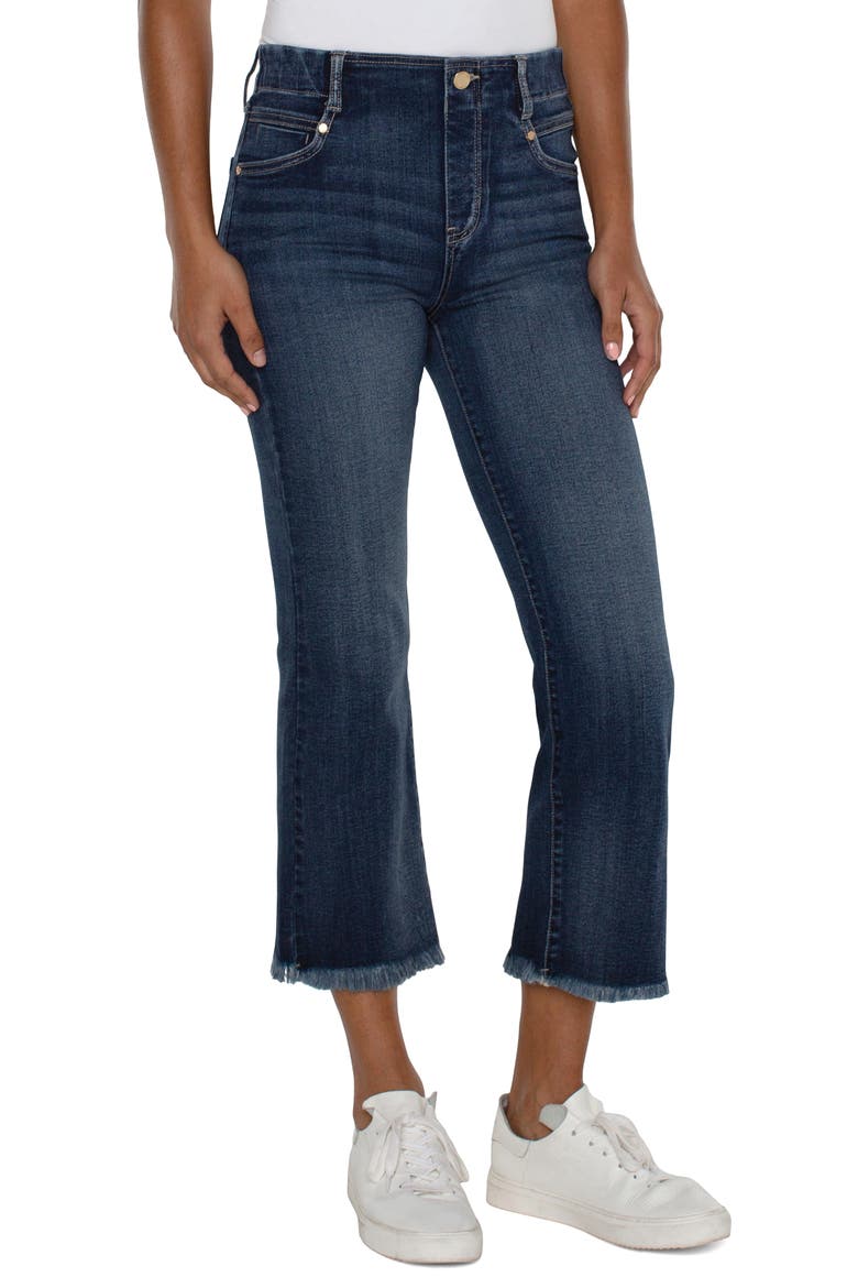 Gia Glider Pull-On Crop Flare Jeans, Alternate, color, EDGEHILL