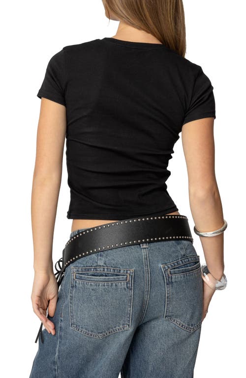 Shop Edikted 73 Camo Shrunken T-shirt In Black