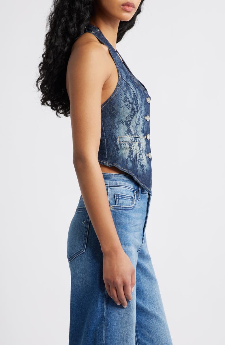 HIDDEN JEANS Snake Print Denim Halter Vest, Alternate, color, Snake