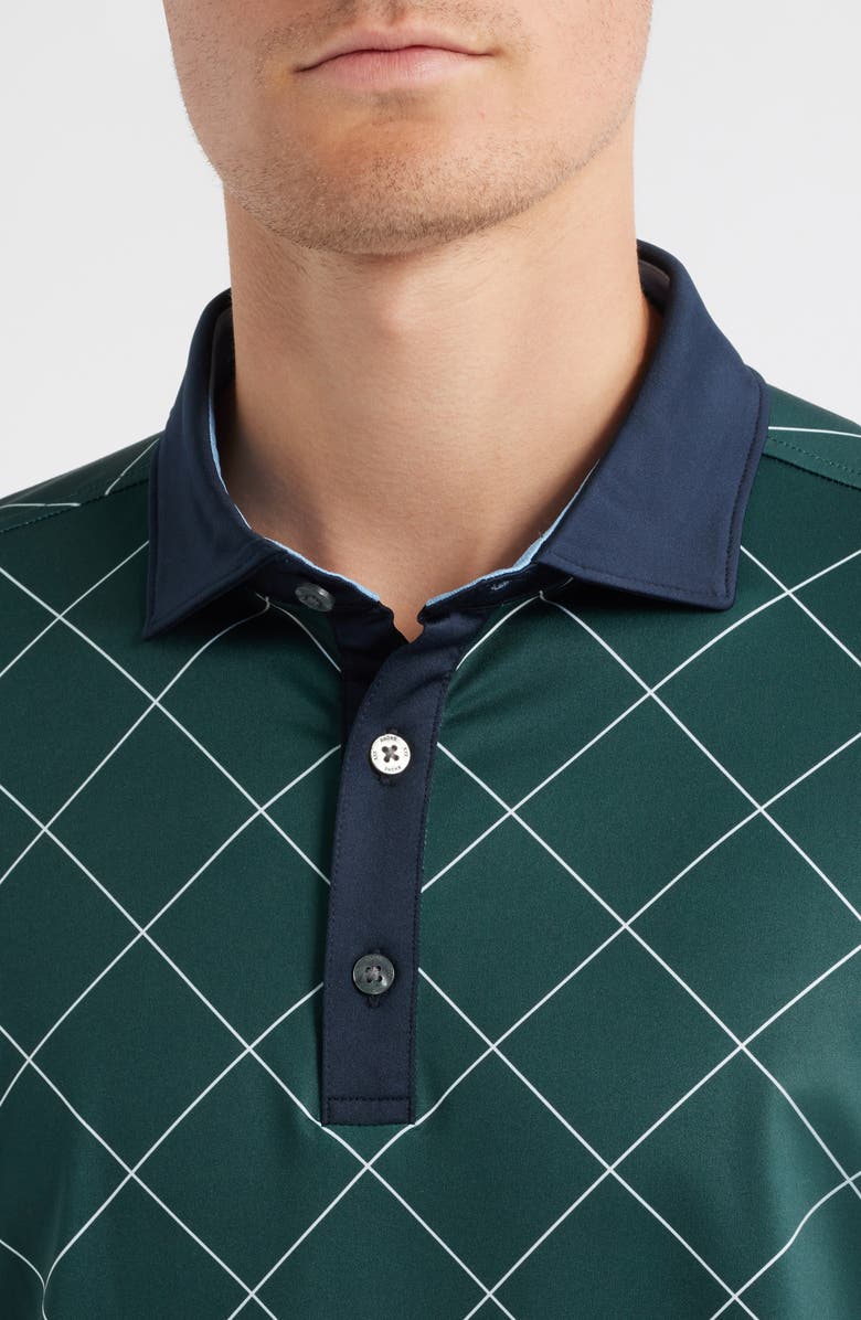 Rhone GoldFusion<sup>™</sup> Sport Golf Polo, Alternate, color, Moss Green Diamond Windowpane