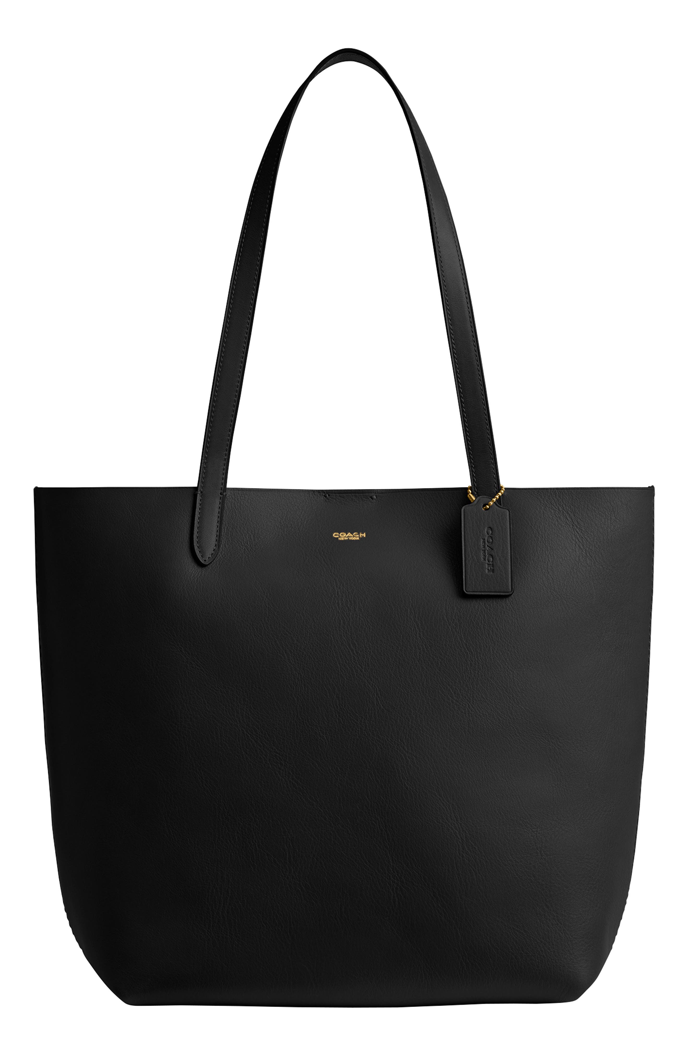 COACH manhattan natural grain leather tote, Main, color, 