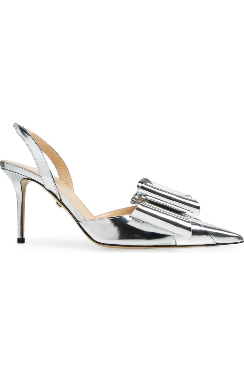 Mach & Mach Le Cadeau Bow Pointed Toe Metallic Slingback Pump, Alternate, color,