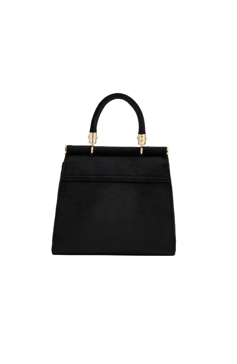 Fable England Deer & Moon Embroidered Black Velvet Tote, Alternate, color, Black