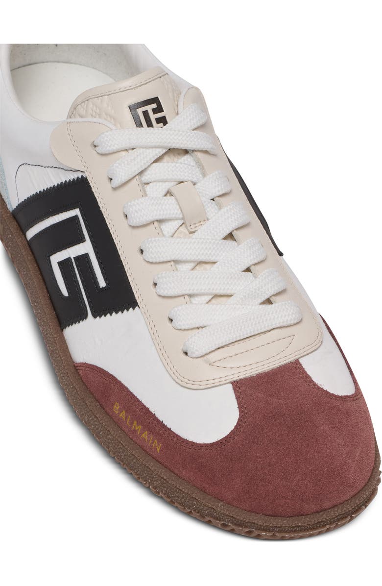Balmain Swan Low Top Sneaker, Alternate, color, Gl0 White/ Burgundy