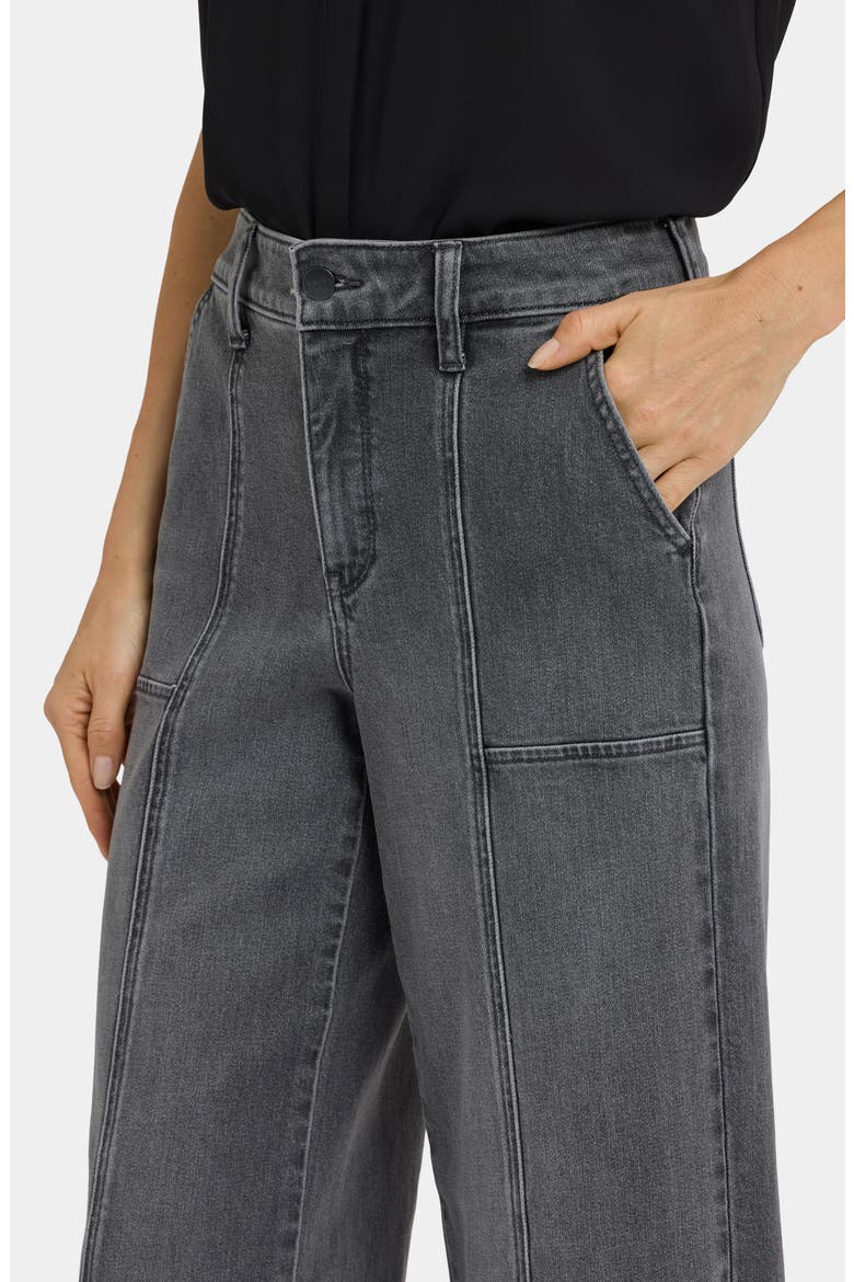 Simone Seamed Raw Hem High Waist Wide Leg Jeans, Alternate, color, DUSTY ASH