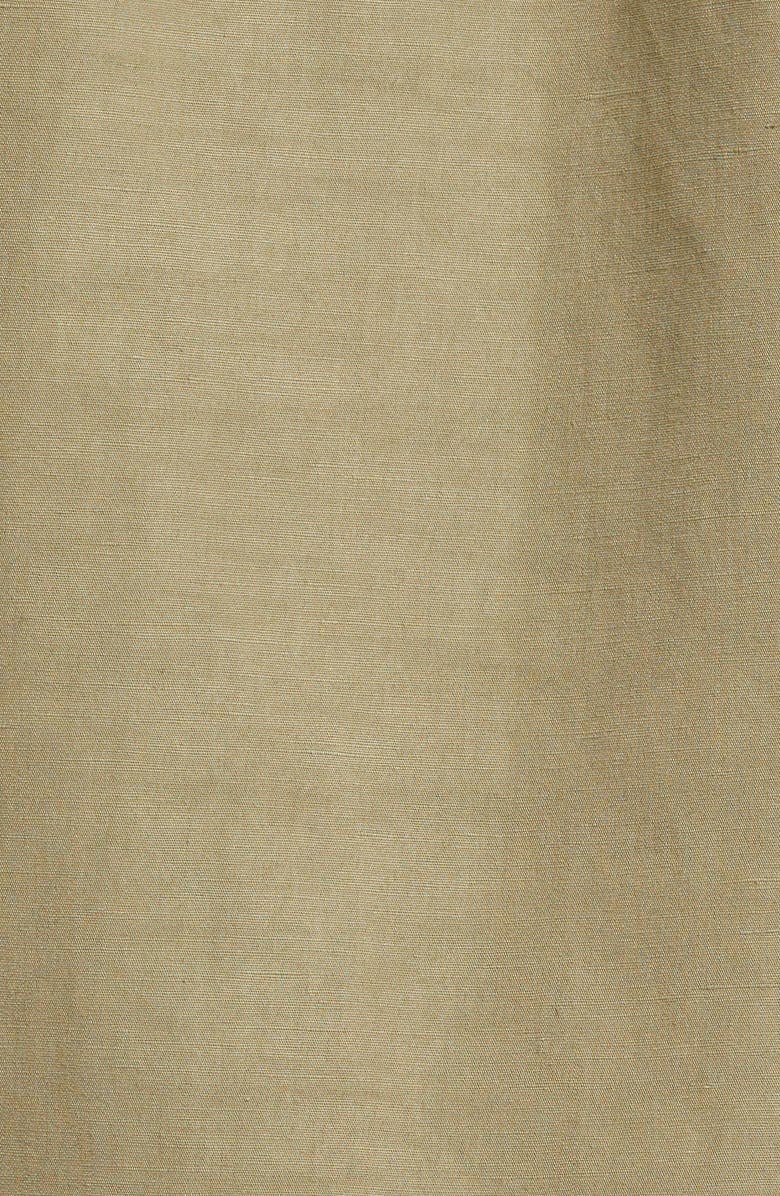 CO Cinched Cowl Neck Cotton & Linen Blend Midi Dress, Alternate, color, 