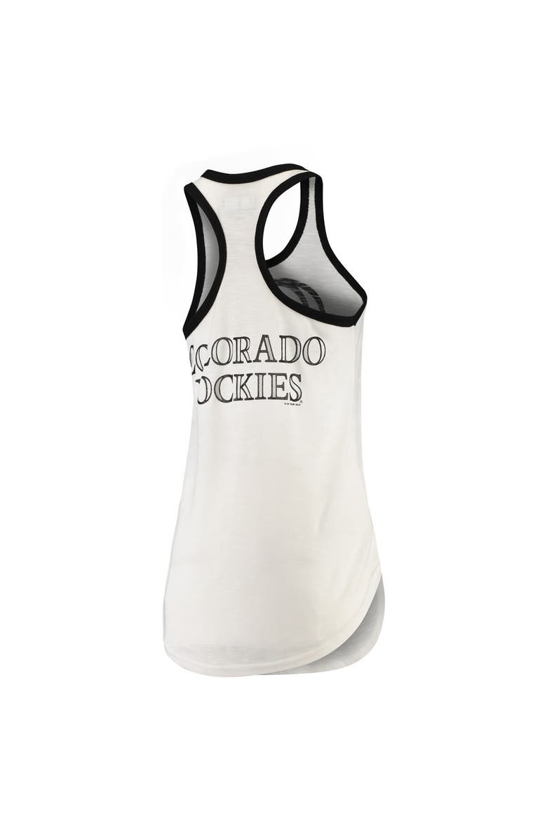 Women's G-III 4Her by Carl Banks White Colorado Rockies Tater Racerback Tank Top, Alternate, color, White