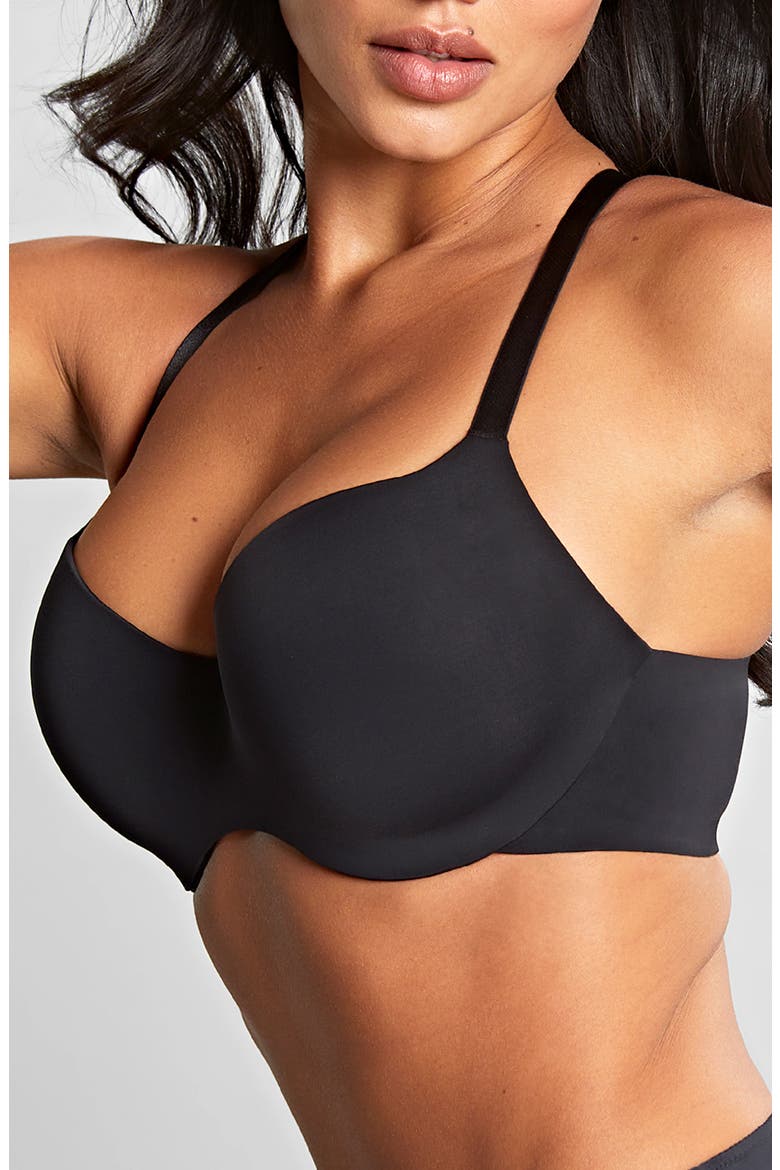 365 Underwire Smooth & Seamless T-Shirt Bra, Alternate, color, BLACK