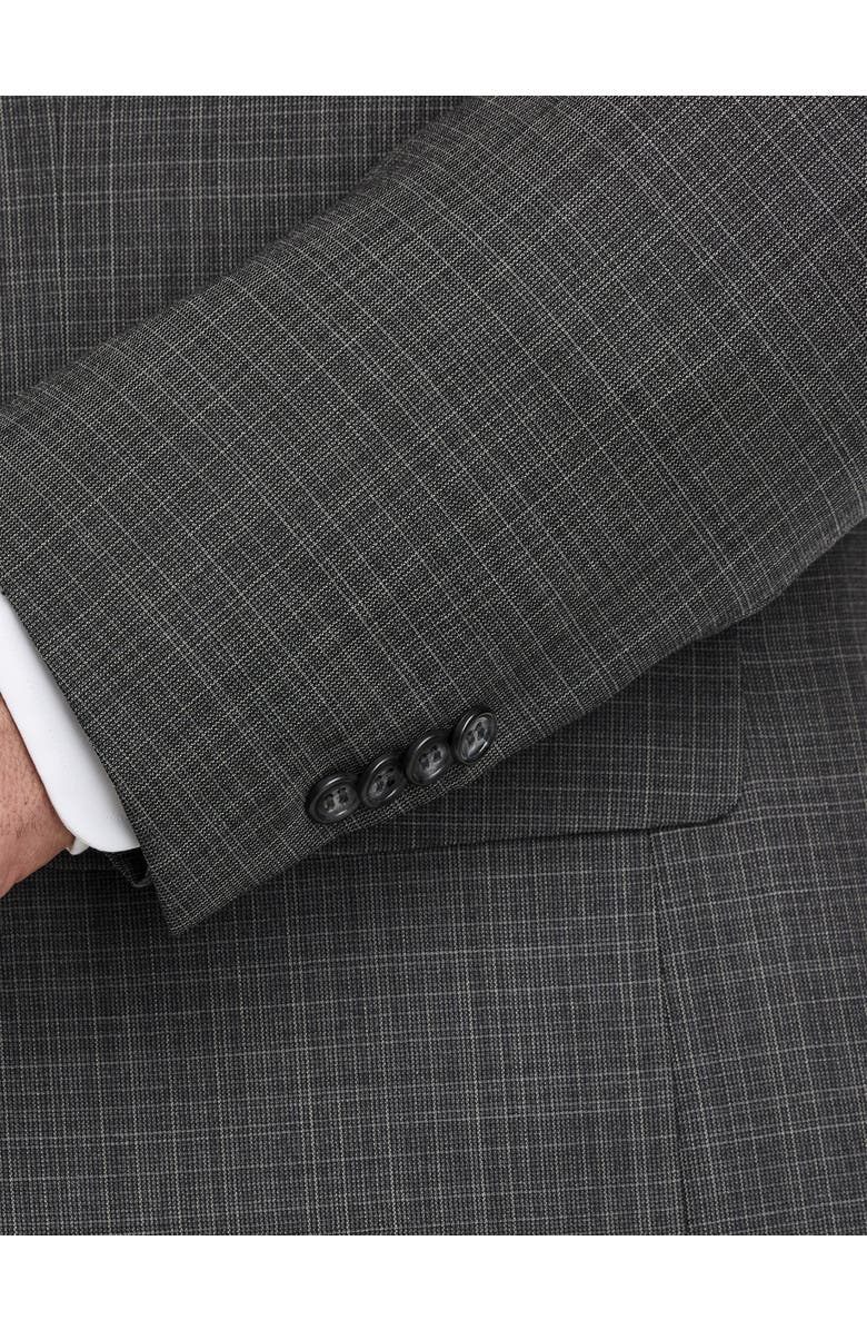 JV Reflex Big & Tall Micro Grid Suit Jacket, Alternate, color, Charcoal