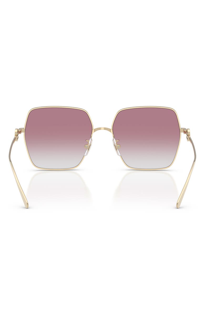 Tory Burch 58mm Gradient Square Sunglasses, Alternate, color, Shiny Light Gold / Grey Violet