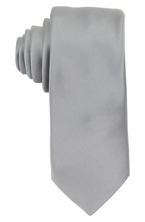 Men's Solid Satin X-Long Tie