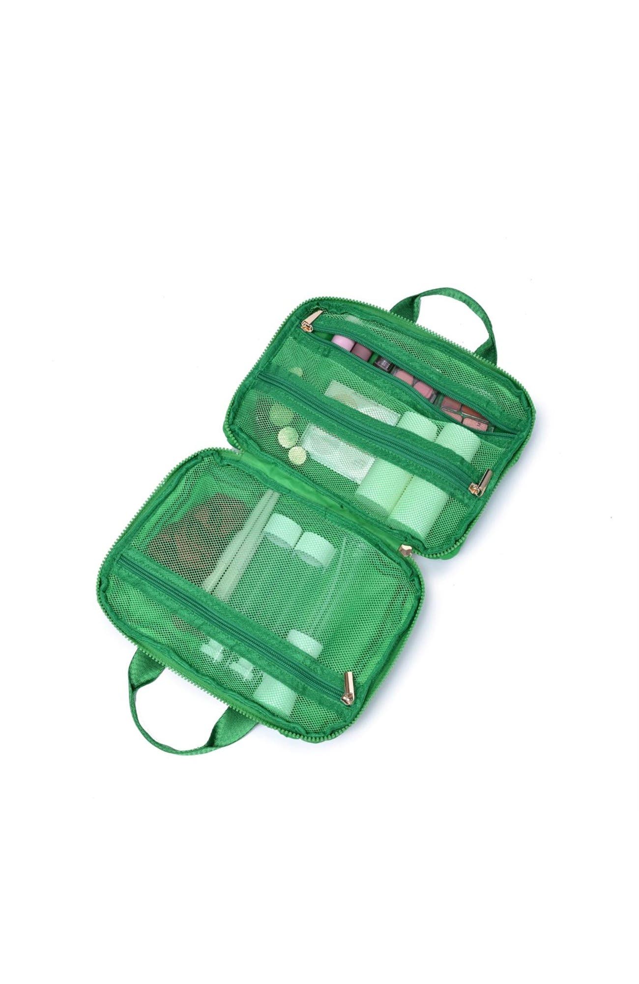 Petal Plush - Nylon Travel Organizer, Alternate, color, Kelly Green