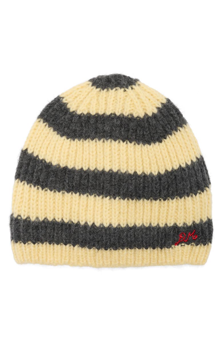 Damson Madder Stripe Beanie, Main, color, Ivory Multi