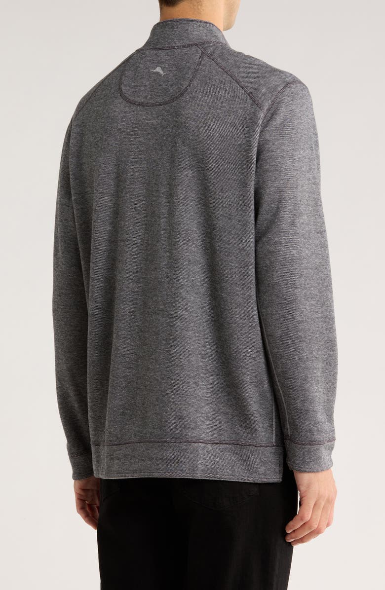 Tommy Bahama Sunlit Shores Quarter Zip Pullover, Alternate, color, Black