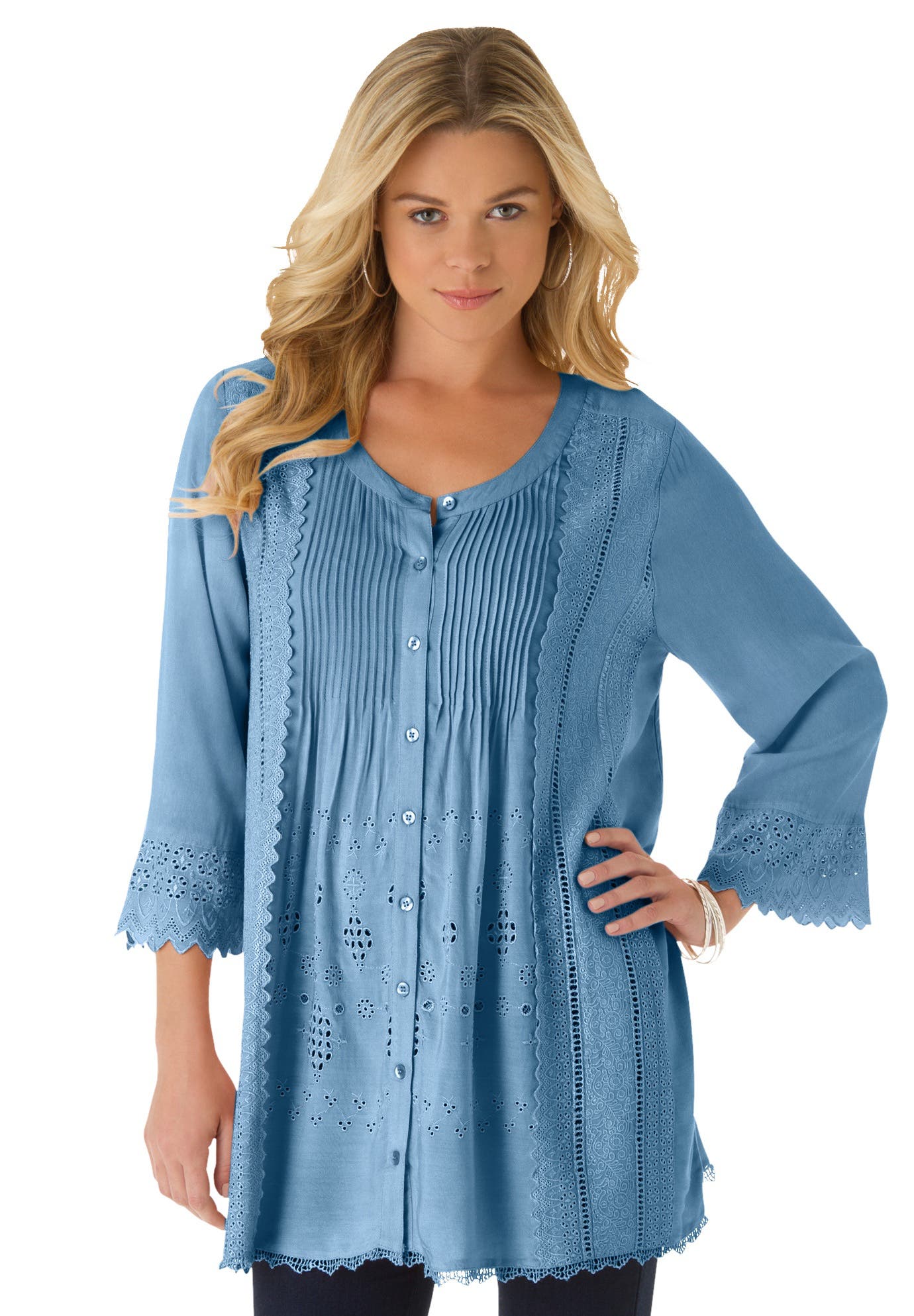Eyelet Big Shirt - image 3
