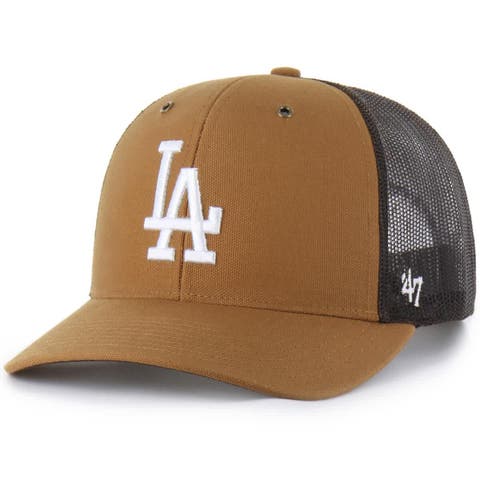 Men's Carhartt x '47  Brown Los Angeles Dodgers Trucker Adjustable Hat