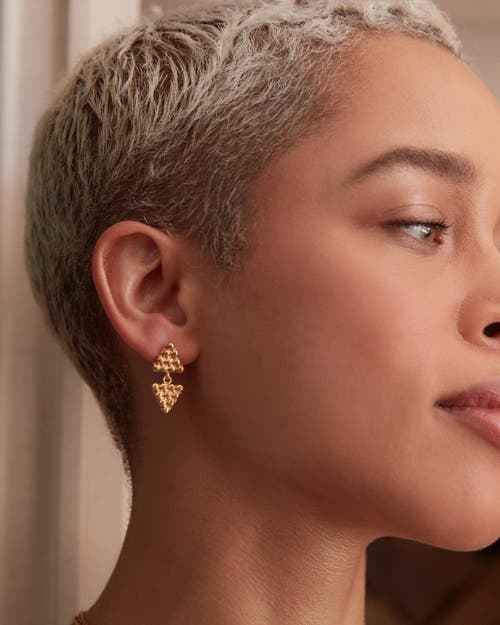 Ottoman Hands Azar Triangle Drop Earrings In Gold