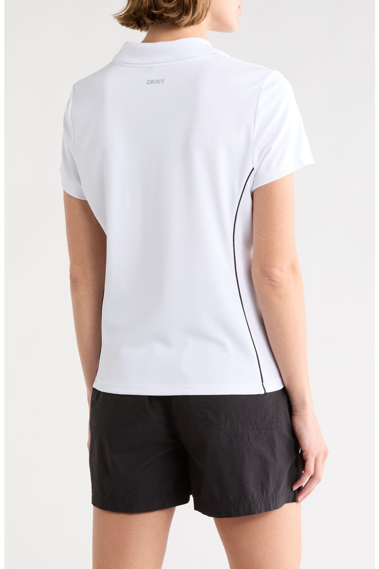 Court Pique Polo, Alternate, color, WHITE/ BLACK