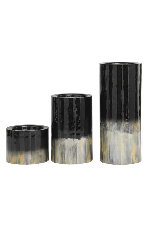 3-Piece Metal Candleholder Set