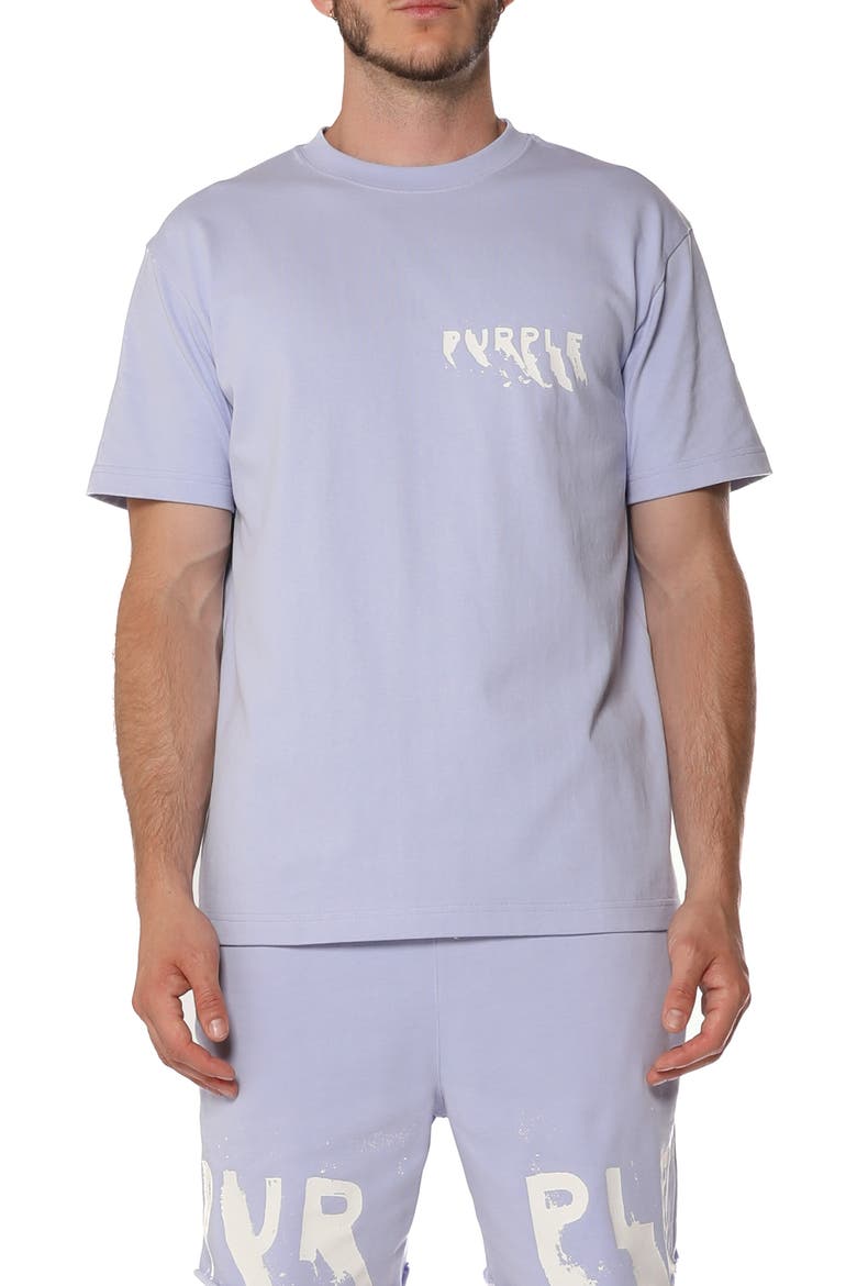 Distressed Logo Graphic Cotton Jersey T-Shirt, Main, color, PURPLE