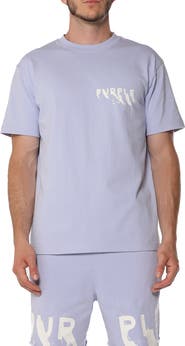 PURPLE BRAND Distressed Logo Graphic Cotton Jersey T-Shirt