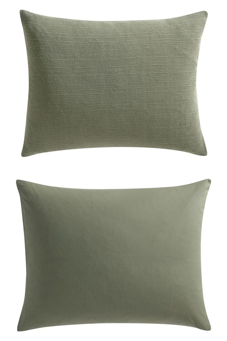 Carved Lines Matelassé Comforter & Sham Set, Alternate, color, MEDIUM / DARK GREEN