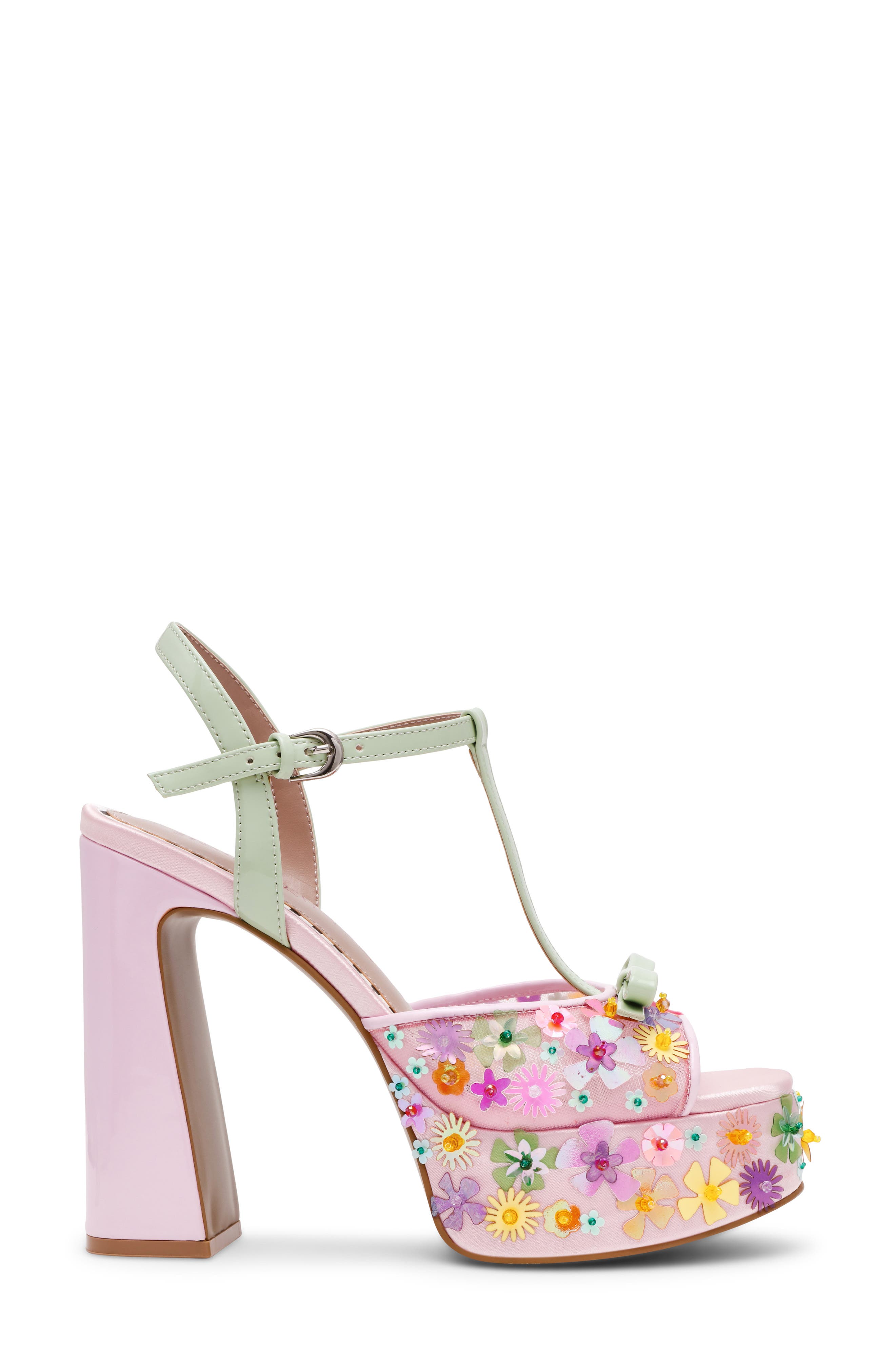 Betsey Johnson Melodie Platform Sandal, Alternate, color, Pink Multi