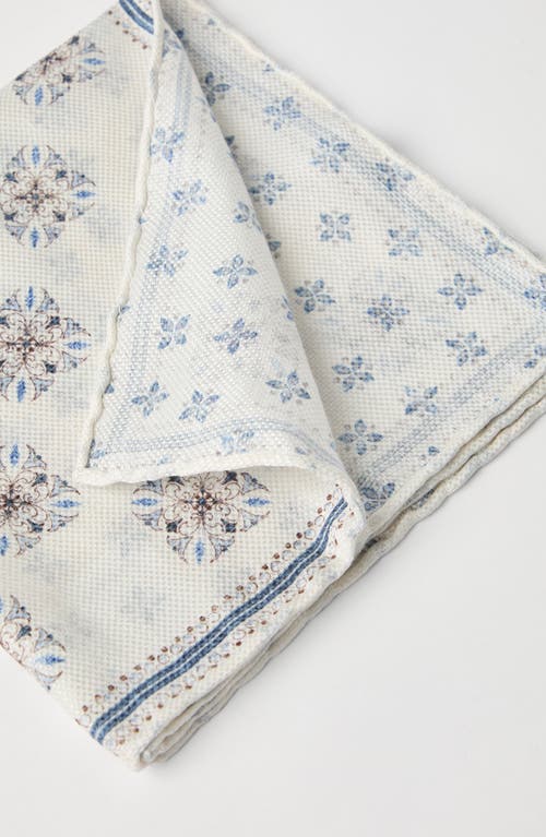 Brunello Cucinelli Graphic-print Finished-edge Pocket Square In Butter