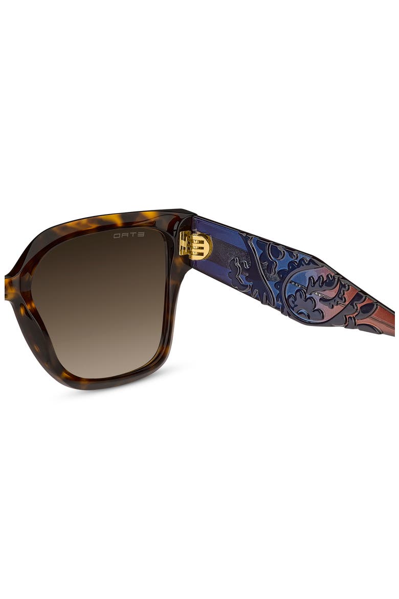 57mm Square Sunglasses, Alternate, color, HAVANA/ BROWN SF
