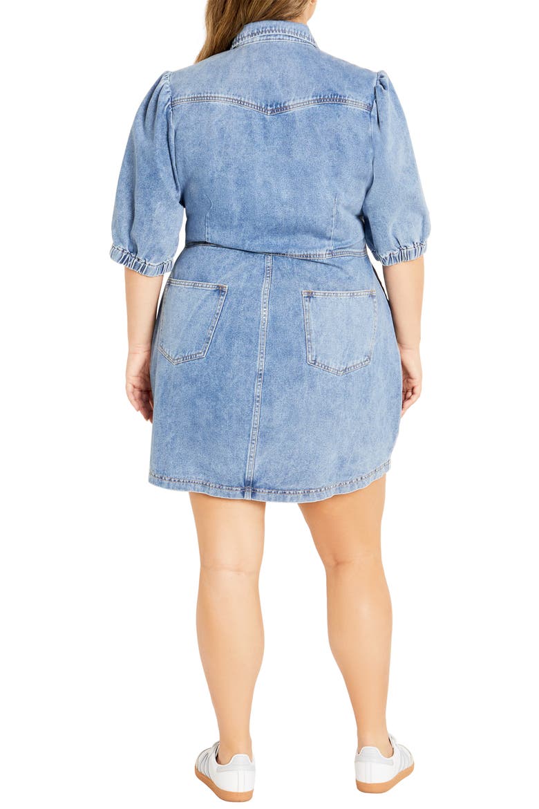 Remi Denim Minidress, Alternate, color, LIGHT WASH