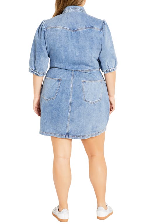 City Chic Remi Denim Minidress In Light Wash