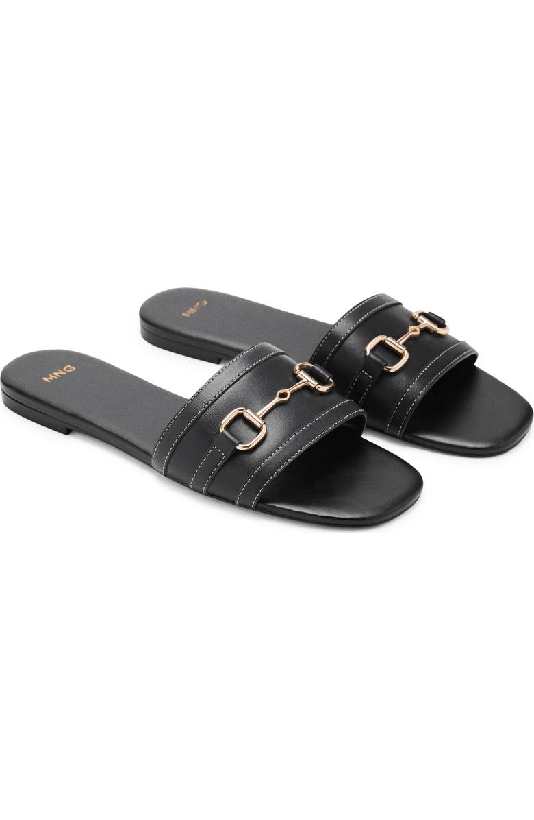 MANGO Buckle Slide Sandal, Main, color, Black
