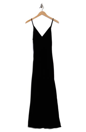 L Agence L'agence Seridie Mid Length Slip Dress In Black